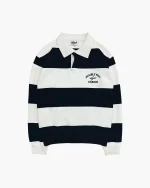 Double You Studios Stripe Rugby Polo Knit (WhiteNavy) (3)
