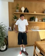 Double You Studios Washed Black Denim Jorts (3)