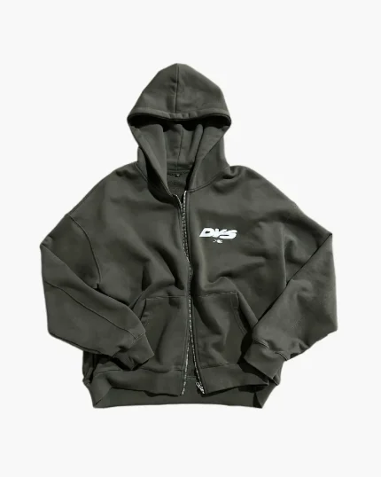 Double You Zip Up Hoodie Green (1)