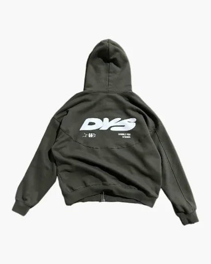 Double You Zip Up Hoodie Green (2)