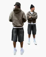 Double You Zip Up Hoodie Olive Green (1)
