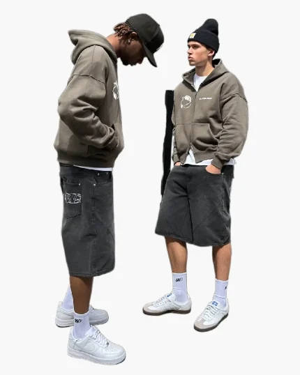 Double You Zip Up Hoodie Olive Green (5)
